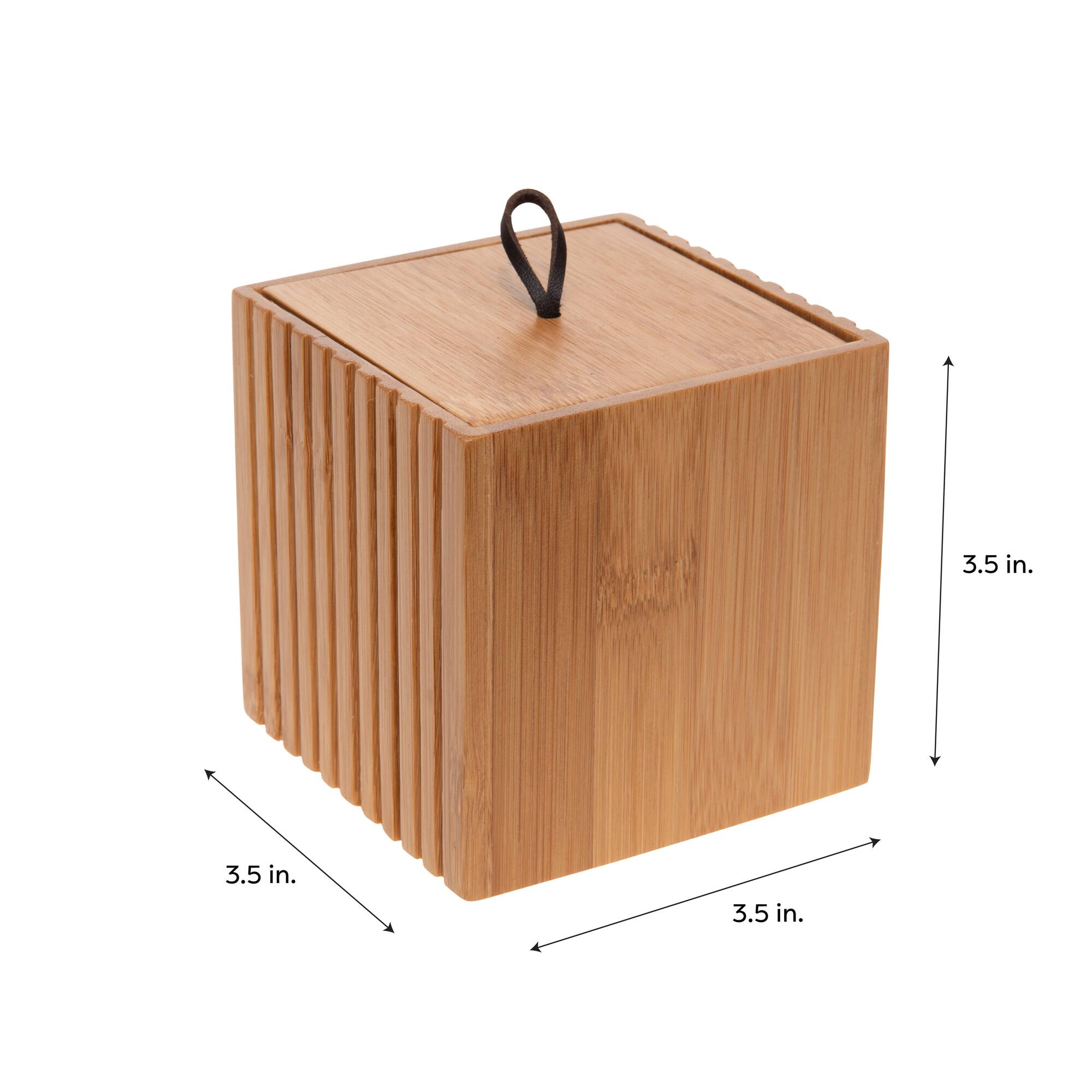 Bath Bliss Small Square Oslo Bamboo Storage Jar